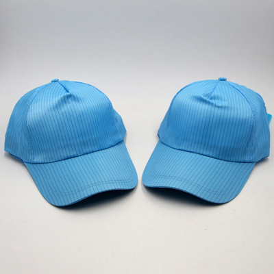 غرف نظيفة مضادة للثبات بوليستر ورشة عمل قبعة ESD العمل قبعة Snapback مع القفل القابل للتعديل